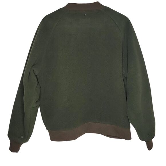 VF Imagewear Mens L Fleece Lined Full Zipper Bomber Jacket Army Border USA - Picture 3 of 5